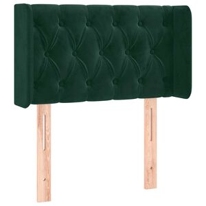 vidaXL Cabeceira de cama c/ abas veludo 83x16x78/88 cm verde-escuro