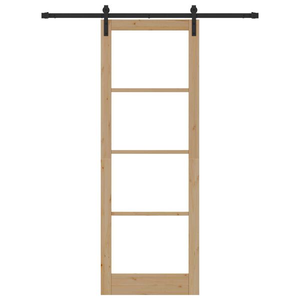 vidaXL Porta Deslizante ORKDAL Natural e Preto 83 x 232 cm