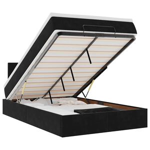 vidaXL Cama otomana com colch&atilde;o & LEDs 120x190cm veludo preto