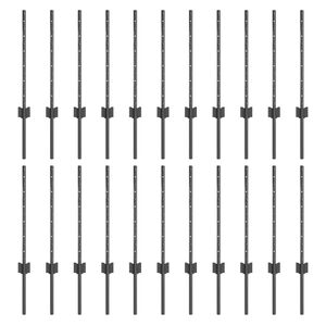 vidaXL Poste de Cerca 22 pcs Cinzeto 100 cm A&ccedil;o