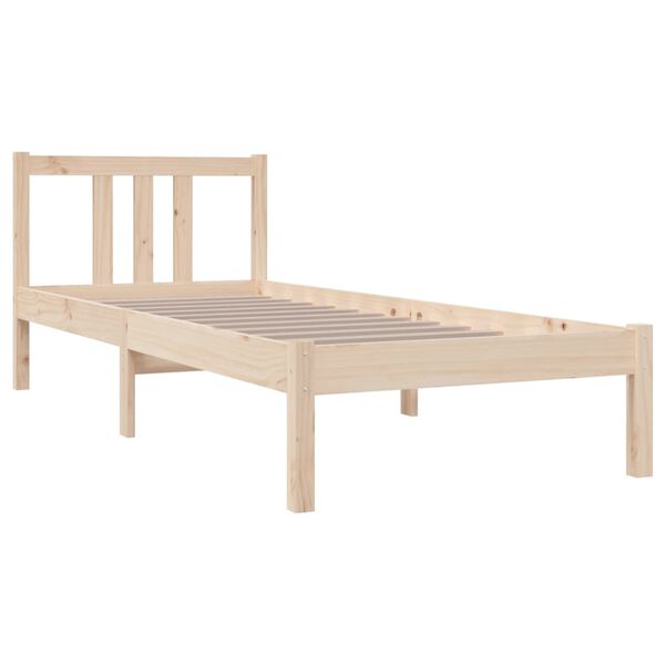 vidaXL Estrutura cama pequena solteiro 75x190 cm madeira maciça
