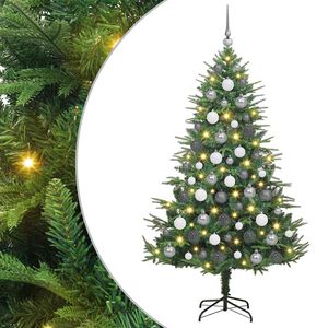 vidaXL &Aacute;rvore de Natal Artificial Pr&eacute;-iluminada com Conjunto de Bolas