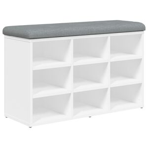 vidaXL Banco para sapatos branco 82x32x50 cm madeira projetada