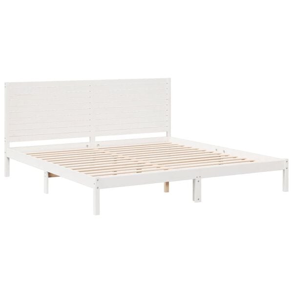 vidaXL Cama extra longa sem colchão 180x220 cm madeira maciça
