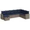 vidaXL 8 pcs conjunto sof&aacute;s de jardim c/ almofad&otilde;es vime PE cinzento