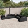 vidaXL 10 pcs conjunto sof&aacute;s de jardim c/ almofad&otilde;es vime PE preto