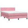 vidaXL Cama com molas/colch&atilde;o 140x220 cm veludo rosa
