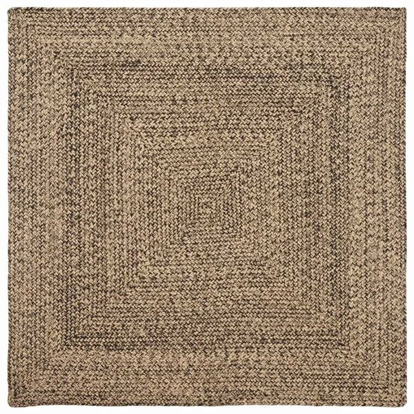 vidaXL Tapetes de &aacute;rea Quadrado Natural e Preto 160 x 160 cm Juta