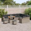 vidaXL Conjunto de Sof&aacute; de Jardim com almofada 13 pcs Cinzeto vime PE