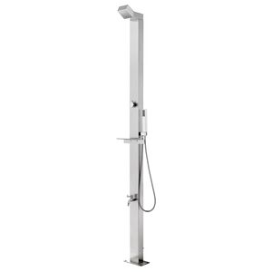 vidaXL Chuveiro de jardim 220 cm a&ccedil;o inoxid&aacute;vel