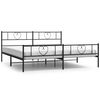 vidaXL Estrutura de cama com cabeceira e p&eacute;s 200x200 cm metal preto