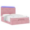 vidaXL Estrutura de cama otomana com colch&otilde;es 140x190 cm veludo rosa