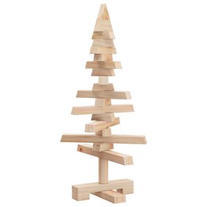 vidaXL &Aacute;rvore de Natal decorativa 60 cm madeira de pinho maci&ccedil;a