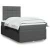 vidaXL Cama boxspring com colch&atilde;o 120x190 cm tecido cinzento-escuro