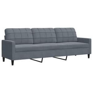 vidaXL Sof&aacute; de 3 lugares 210 cm veludo cinza-escuro