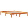 vidaXL Estrutura cama c/ cabeceira 140x190cm pinho maci&ccedil;o castanho-mel
