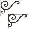 vidaXL Suportes para prateleiras de parede 2 unid. Castanho Antigo