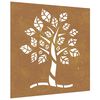 vidaXL Decoração p/ muro de jardim 105x55 cm aço corten design árvore