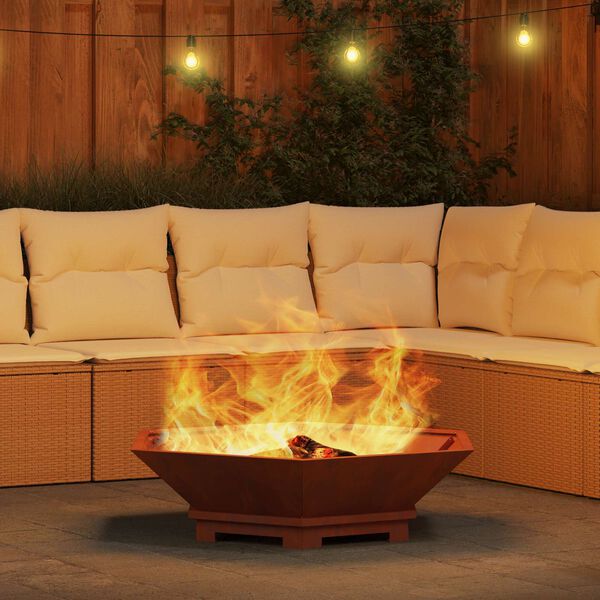 vidaXL Fire Pit Castanho 100 x 100 x 28 cm
