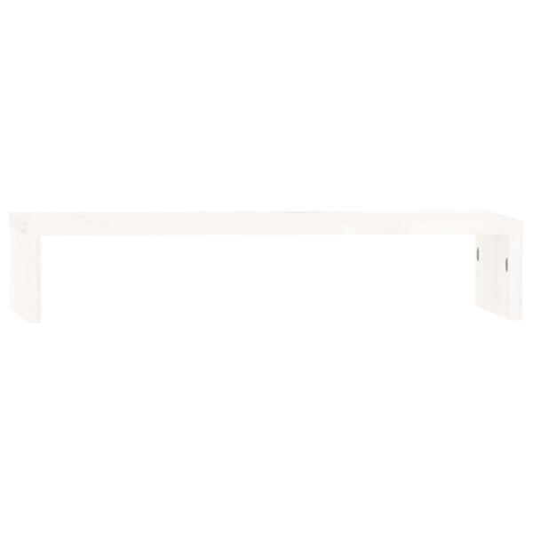 vidaXL Suporte para monitor 50x27x10 cm pinho maciço branco