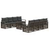vidaXL Conjunto de Sof&aacute; de Jardim 9 unid. Cinzento vime PE