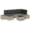 vidaXL Conjunto de Sof&aacute; de Jardim 7 pcs Cinzento-claro vime PE