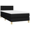 vidaXL Cama box spring c/ colchão e LED 90x200 cm tecido preto
