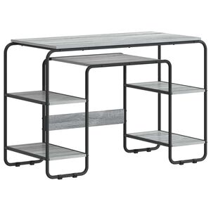 vidaXL Mesa com Armazenamento Sonoma cinzento 113,5 x 52 x 75,5 cm