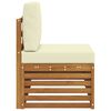 vidaXL Sof&aacute; de canto externo com almofada Natural 91 x 63 x 73 cm