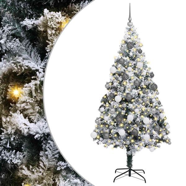 vidaXL &Aacute;rvore de Natal Artificial Branco 180 cm PVC, A&ccedil;o e Pl&aacute;stico