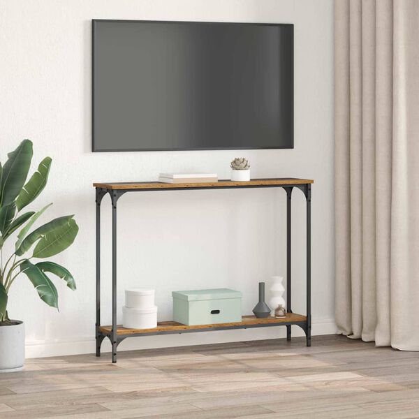 vidaXL Aparador Madeira Antiga 100 x 22,5 x 75 cm Madeira processada