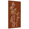 vidaXL Decora&ccedil;&atilde;o p/ muro de jardim 105x55 cm a&ccedil;o corten design bambu