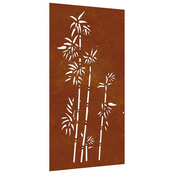 vidaXL Decora&ccedil;&atilde;o p/ muro de jardim 105x55 cm a&ccedil;o corten design bambu