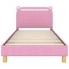 vidaXL Estrutura de Cama Infantil com Cabeceira Rosa 80 x 200 cm