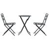 vidaXL Conjunto bistro 3 pcs Antracite Aço