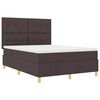 vidaXL Cama Box com colch&atilde;o Castanho escuro 140 x 190 cm tecido