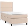 vidaXL Cama com molas/colch&atilde;o 80x200 cm couro artificial cappuccino