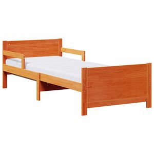 vidaXL Estrutura da Cama com colch&atilde;o Castanho 80 x 200 cm