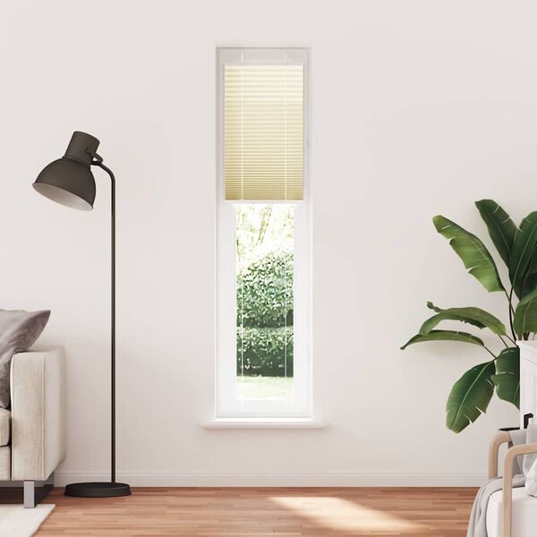 vidaXL Creme Plissada Cega 50x200 cm Largura Tecido 49,4 cm Poli&eacute;ster