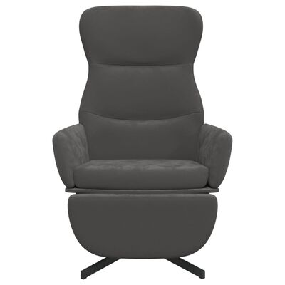 vidaXL Cadeira de descanso com apoio de pés veludo cinza-escuro