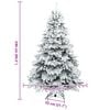 vidaXL &Aacute;rvore de Natal Artificial Articulada Nevado Flocked Branco