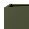 vidaXL Vaso/floreira triangular 2 pcs 30x26x75 cm a&ccedil;o verde-azeitona