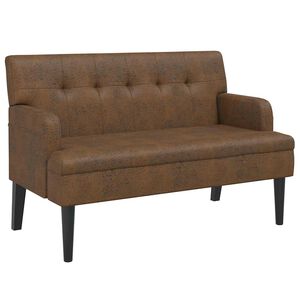 vidaXL Banco com encosto 112x65,5x75 cm camur&ccedil;a castanho