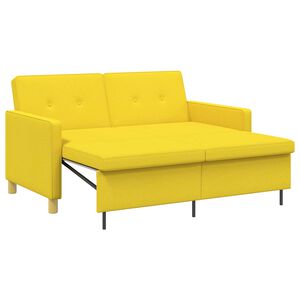 vidaXL Sof&aacute;-cama retr&aacute;til Amarelo Claro 154 x 94,5 x 80,5 cm Tecido