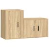 vidaXL 2pcs conjunto m&oacute;veis de TV derivados de madeira carvalho sonoma