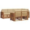 vidaXL Conjunto de Sof&aacute; Sectional com almofada 7 pcs Natural e Bege