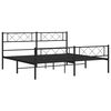 vidaXL Estrutura de cama com cabeceira e p&eacute;s 183x213 cm metal preto