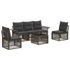 vidaXL Conjunto de Sof&aacute; de Jardim 6 pcs Cinzento vime PE