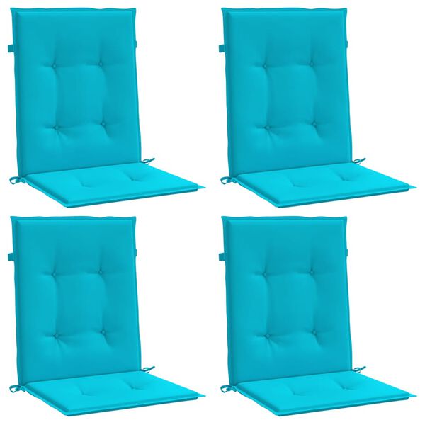 vidaXL Almofad&otilde;es p/ cadeira de encosto baixo 4 pcs tecido turquesa