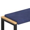vidaXL Almofada de Banco Veludo Azul Pol&iacute;cia Profundidade 35 cm